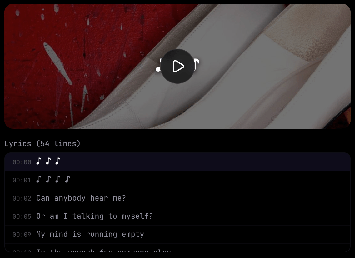 AI lyric video generator with synced karaoke text